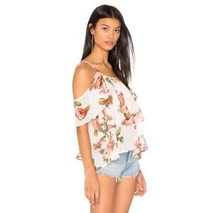 Show Me Your Mumu Rosie Posie Romance Cold Shoulder Ruffle Top NWT Womens Size S